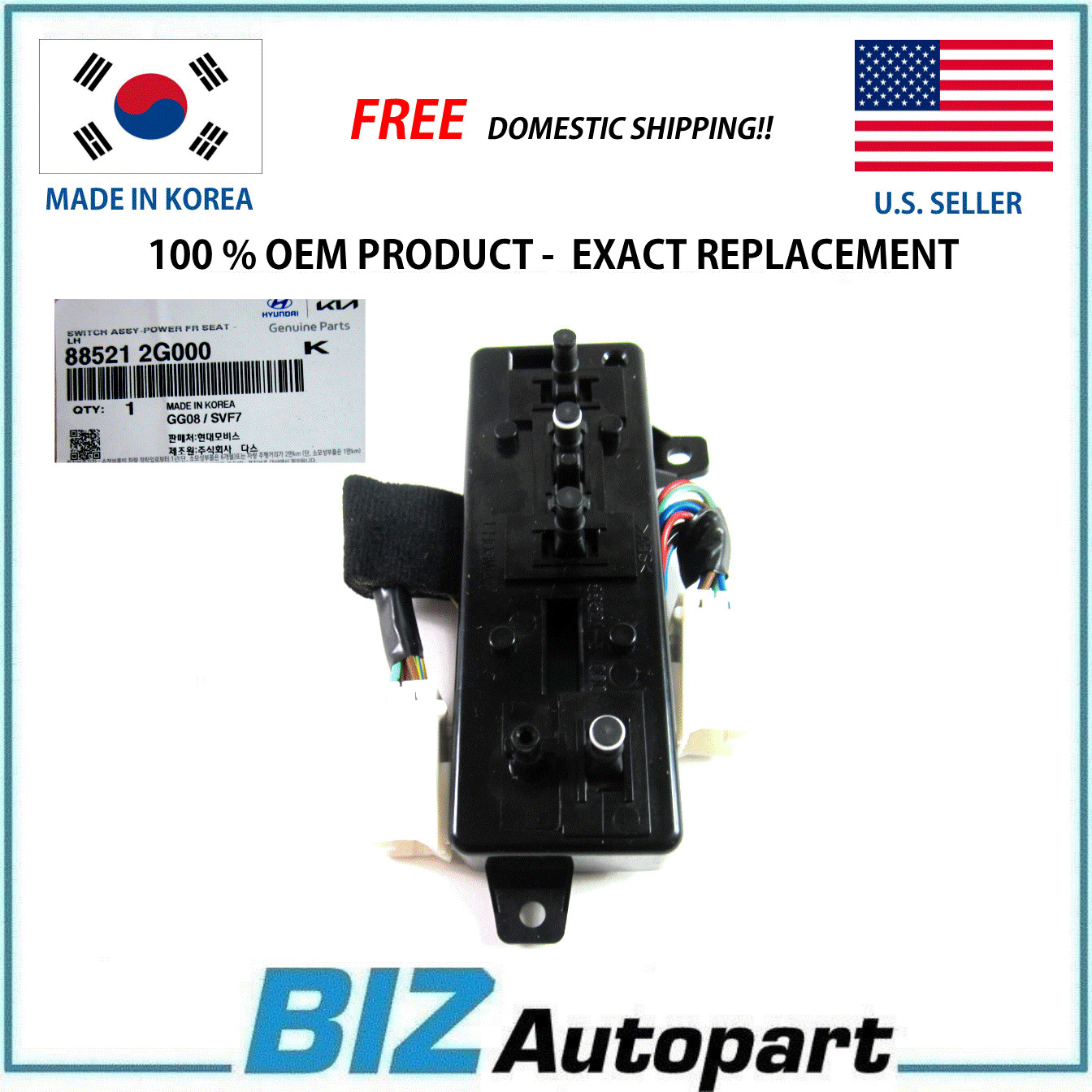 GENUINE !! POWER SEAT SWITCH FOR 09-10 KIA OPTIMA 88521-2G000
