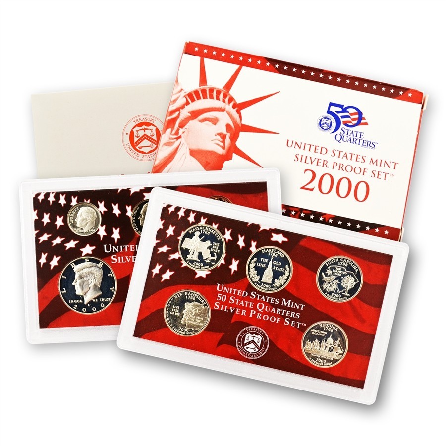2000 US Mint Silver Proof Set 10 coin OGP COA