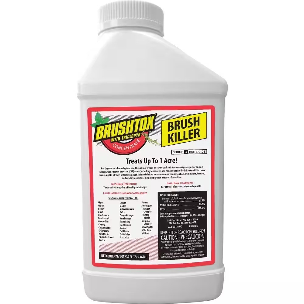 Brushtox 32 oz. Brush Killer w/ Triclopyr Treats Up to 1 Acre Kills Weed & Plant