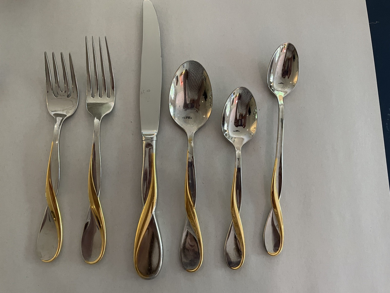 Golden Aquarius Stainless Gold Accent Flatware U Choose Cutlery fork spoon knife