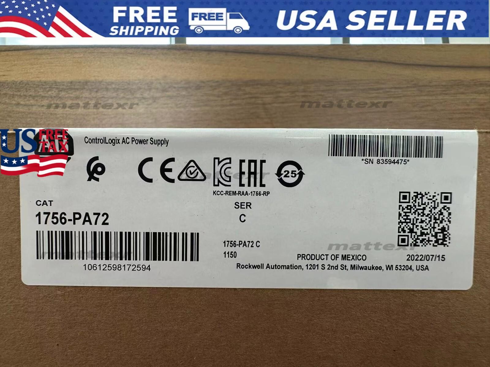 1756-PA72 Allen Bradley In BOX AC Power Supply Module New Sealed 1756PA72