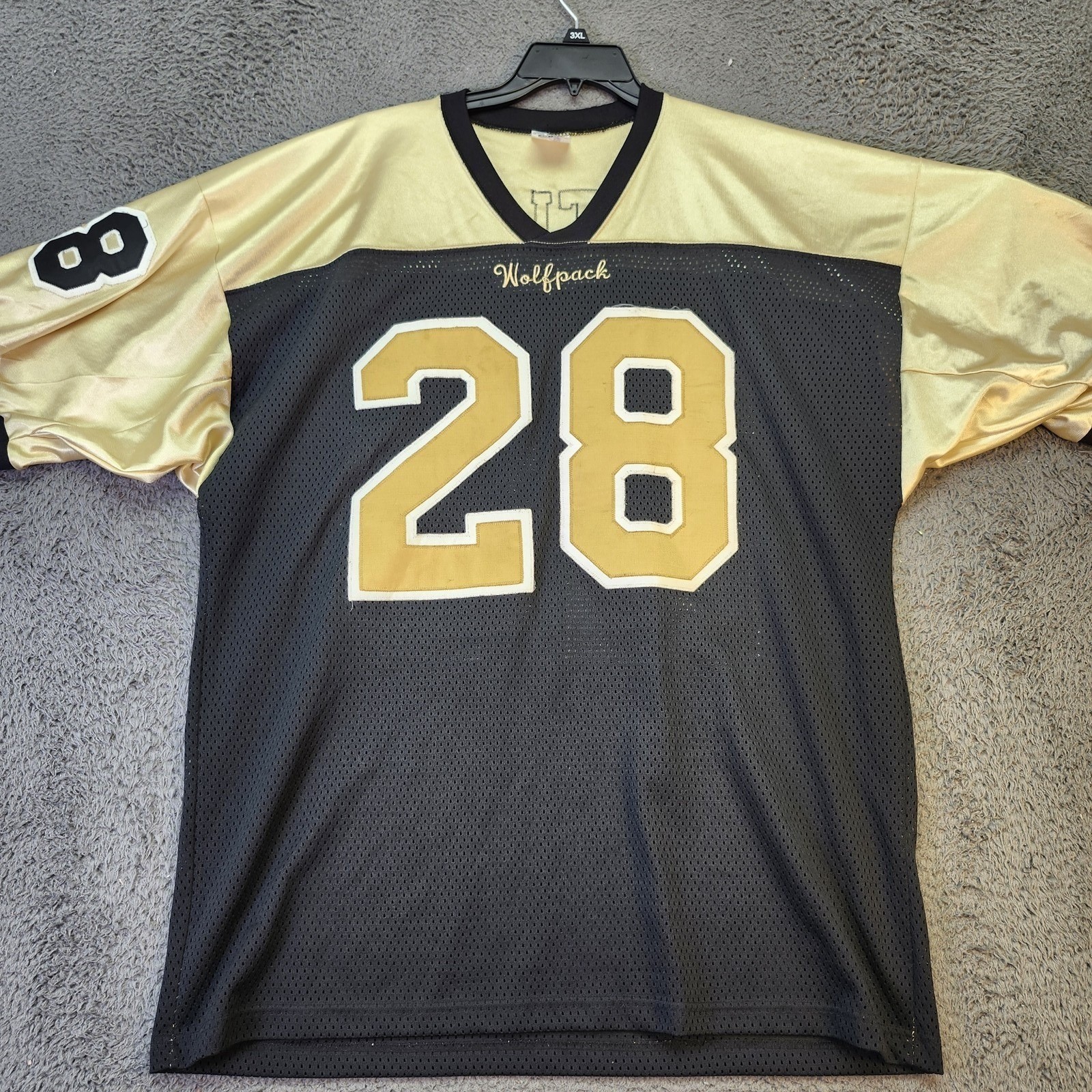 Vintage Wolfpack Outlaw Jersey Shirt Mens 2XL Gold Black Football Teamco 90s