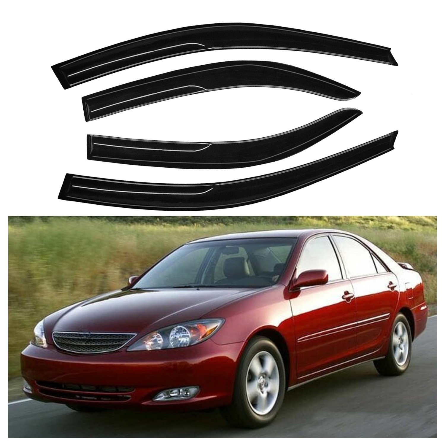 For Toyota Camry 2002-2006 Window Visors Wind Deflectors Sun Rain Guards Vent§
