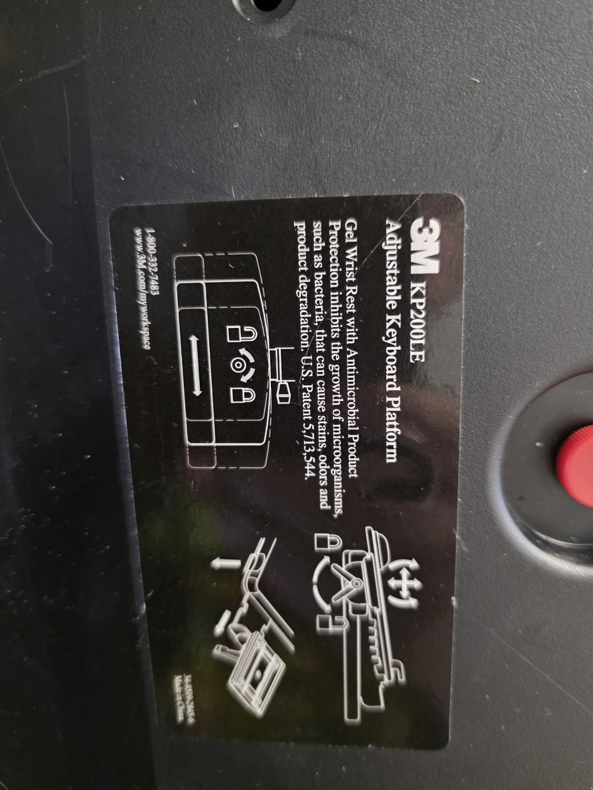 3M KP200LE Black Easy Adjustable Keyboard Platform