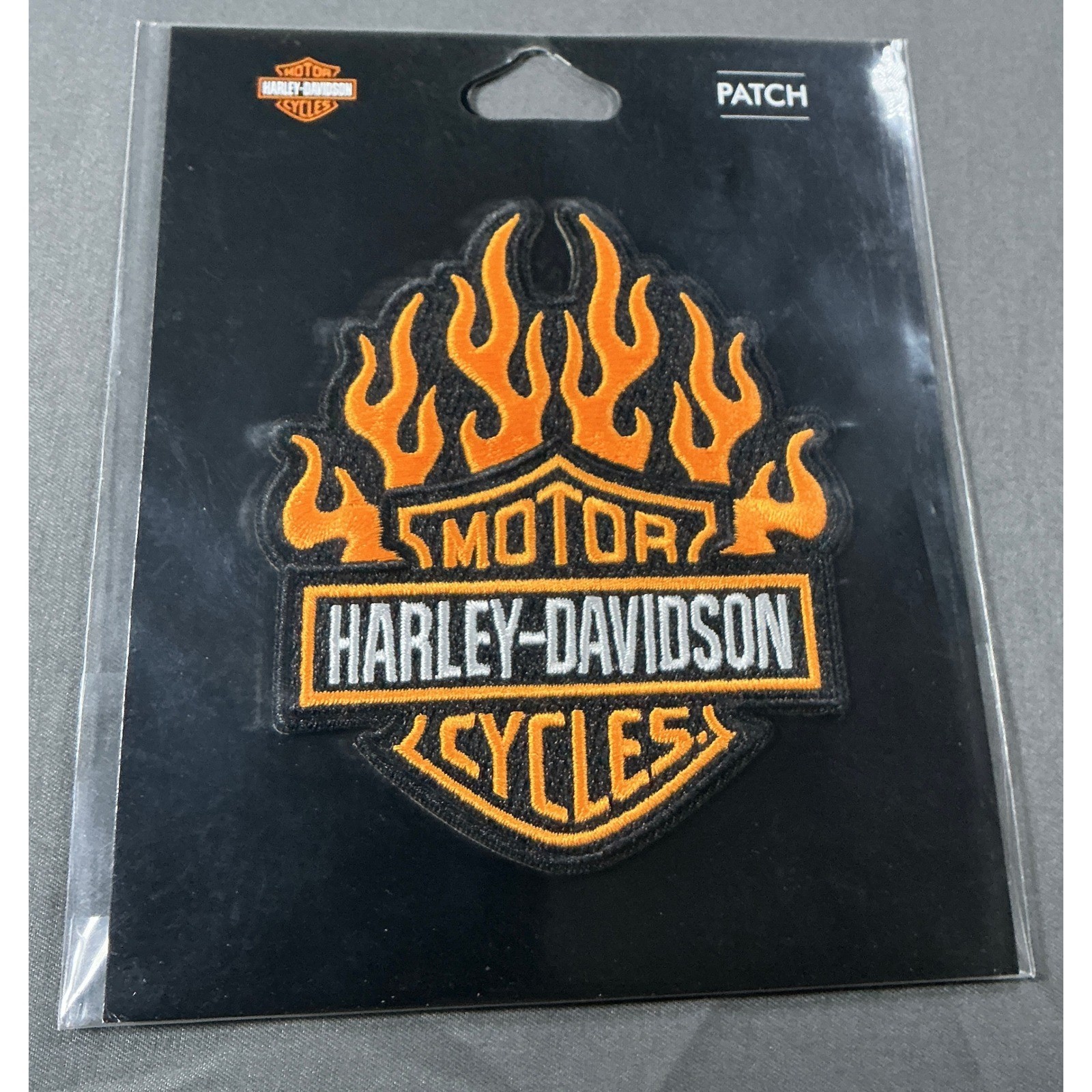 Harley-Davidson Fire Starter Patch 4" Embroidered Sew-On Logo Orange Flames NEW