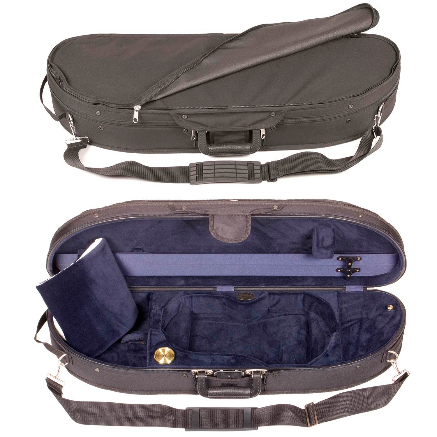 Bobelock 1047 Half Moon 4/4 Violin Case with Blue Velour Interior