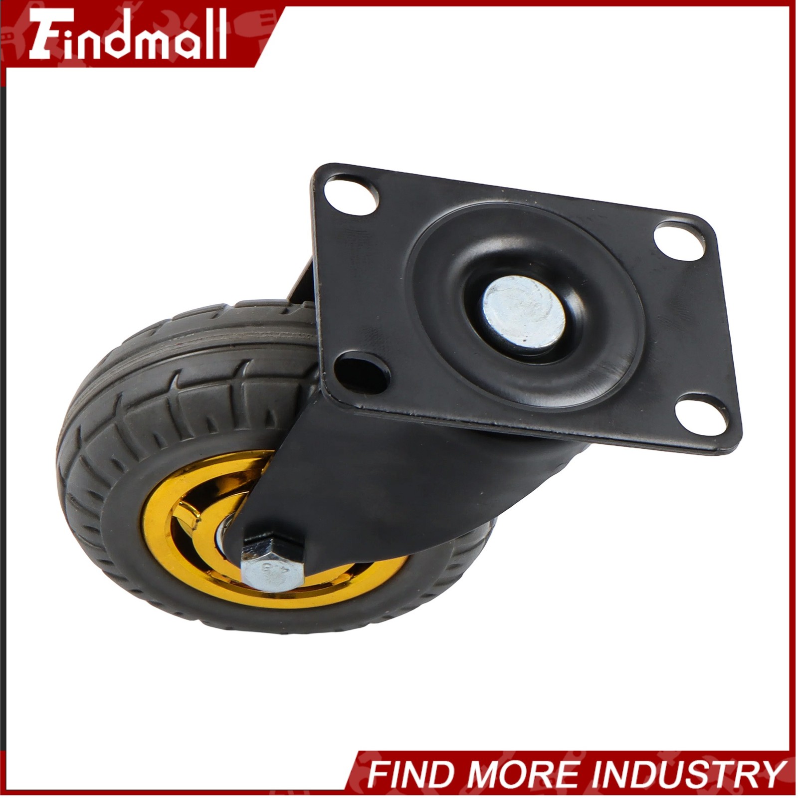 Findmall 4 Pack Universal Casters Rubber Non-Marking 4" Swivel Casters Wheels