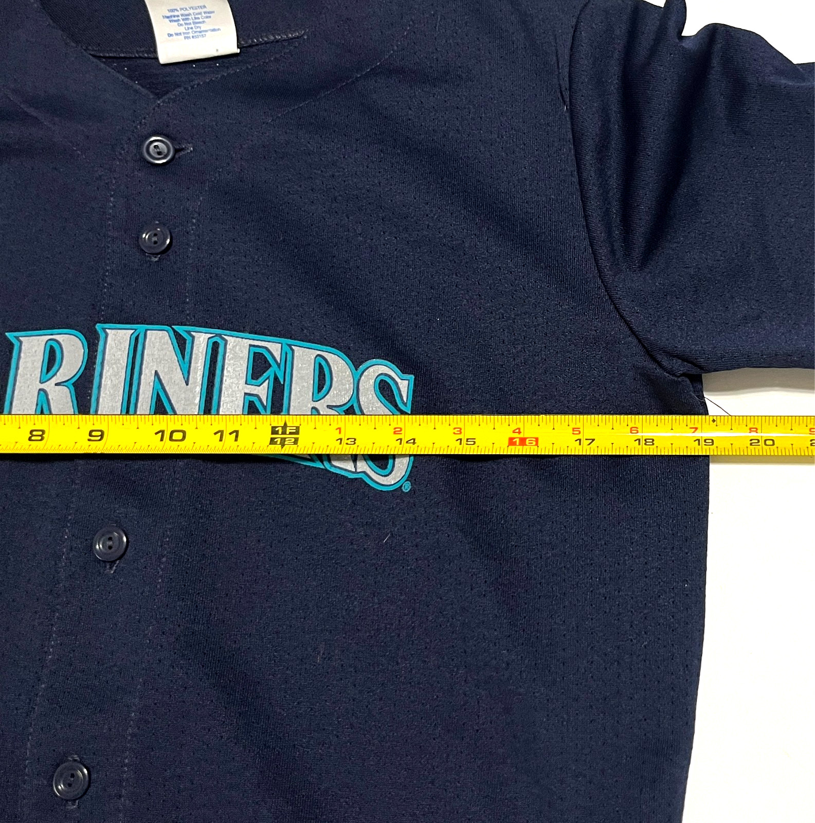 ICHIRO SUZUKI 51 Seattle Mariners YOUTH Button Navy Baseball Jersey XL Majestic