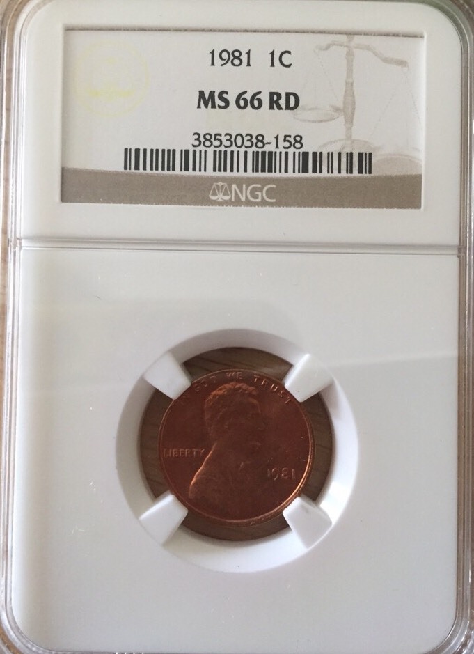 1981 Lincoln Cent NGC MS66 RD
