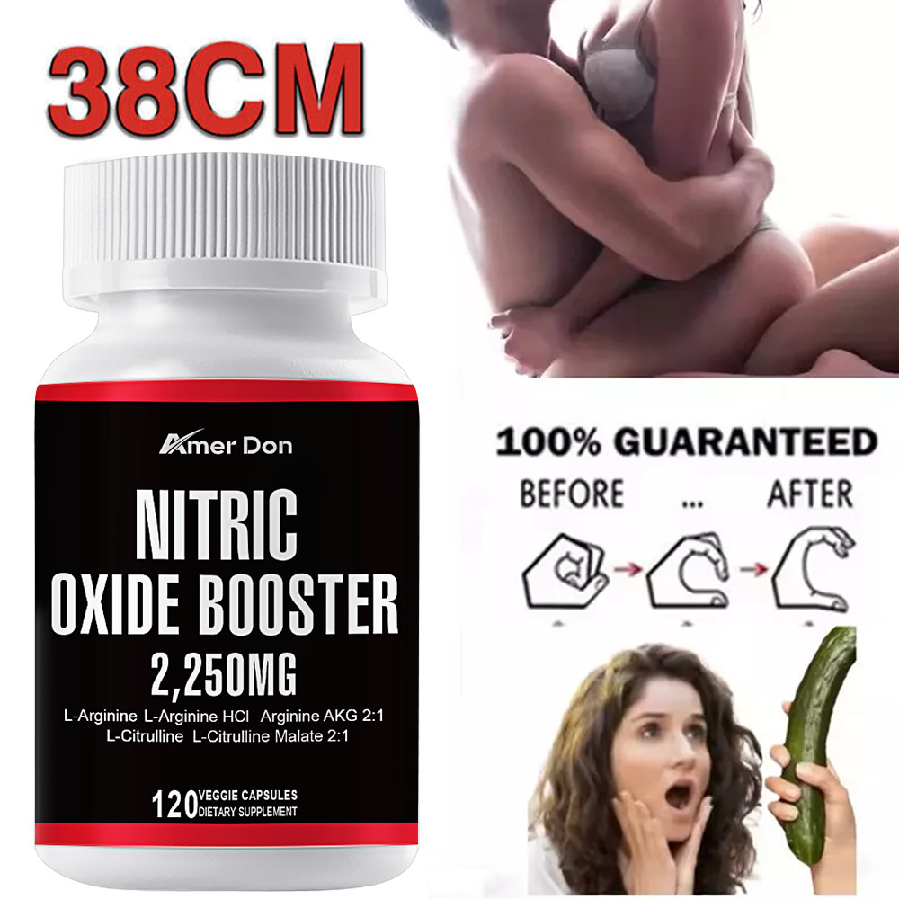 60 Nitric Oxide Booster Supplement w/ L-Arginine Premium Workout Muscle Capsule