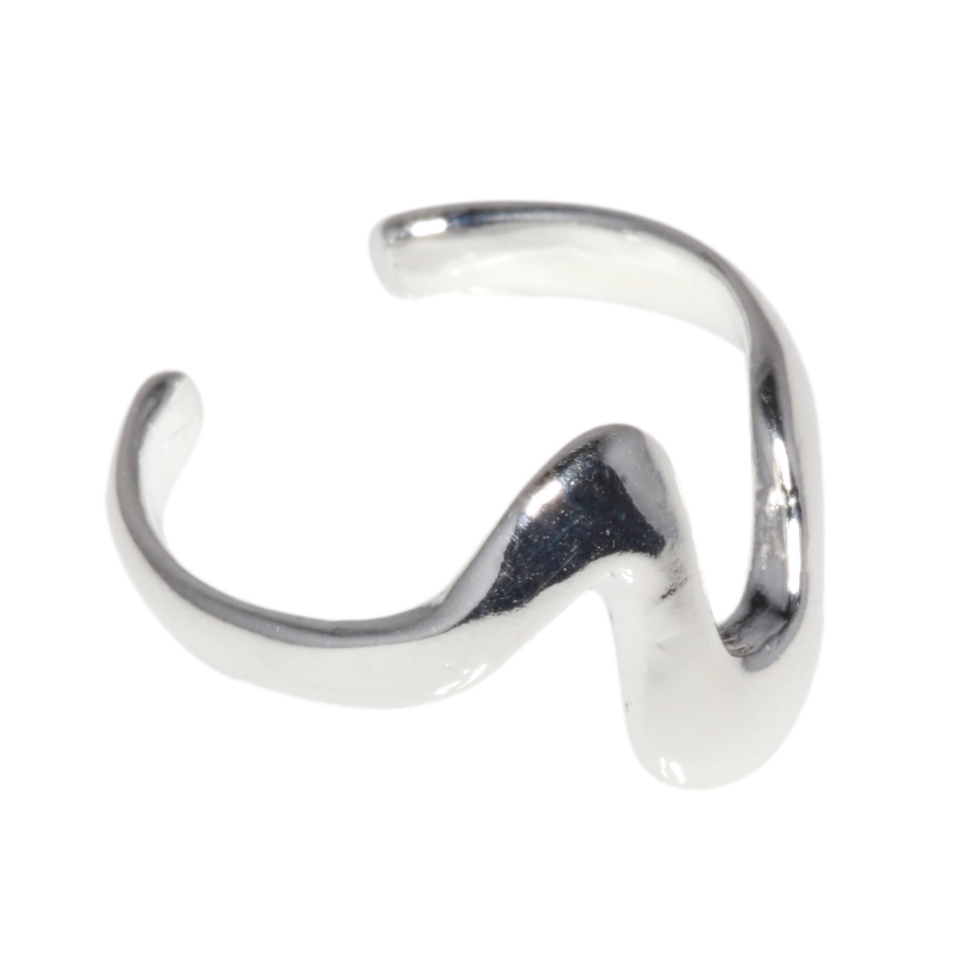 New 925 Sterling Silver Elegant, Wave Toe Ring adjustable size | Made In USA