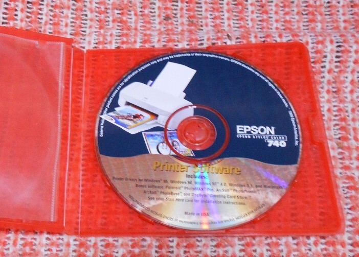 Vintage Epson Stylus Color 740 Printer Software CD, Windows and Mac, 1999