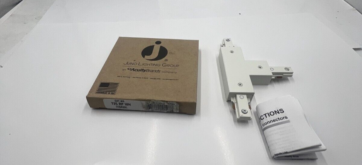 Juno T25 RP WH Trac Lighting Trac Master T Connector Opposite Polarity, White
