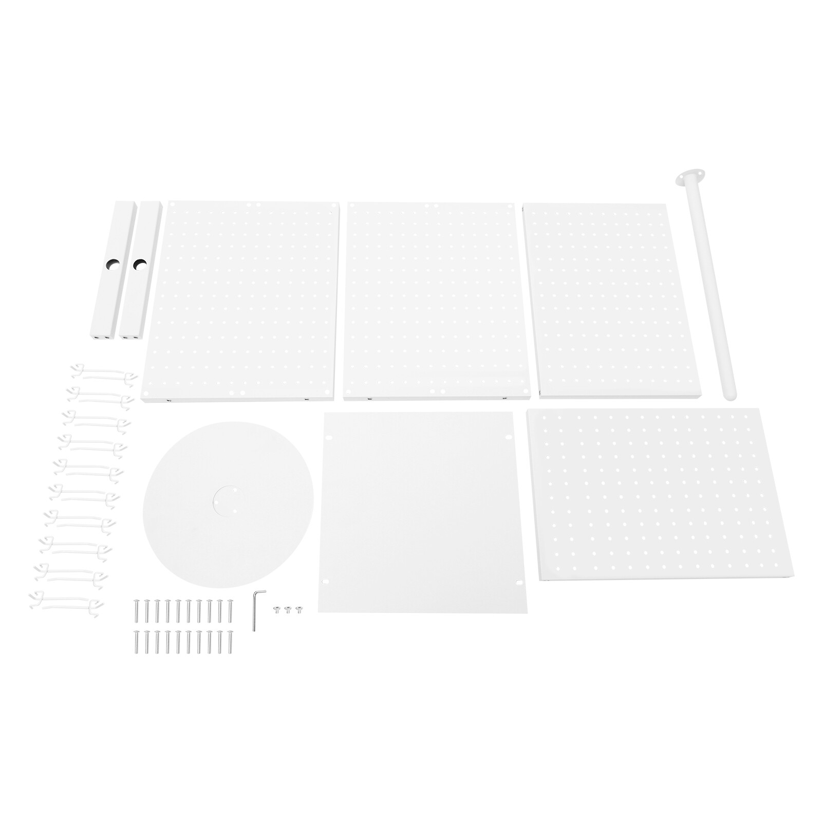 Pegboard Rotating Display Stand, 4 Sided Spinning Peg Board Display, w/ 20 hooks