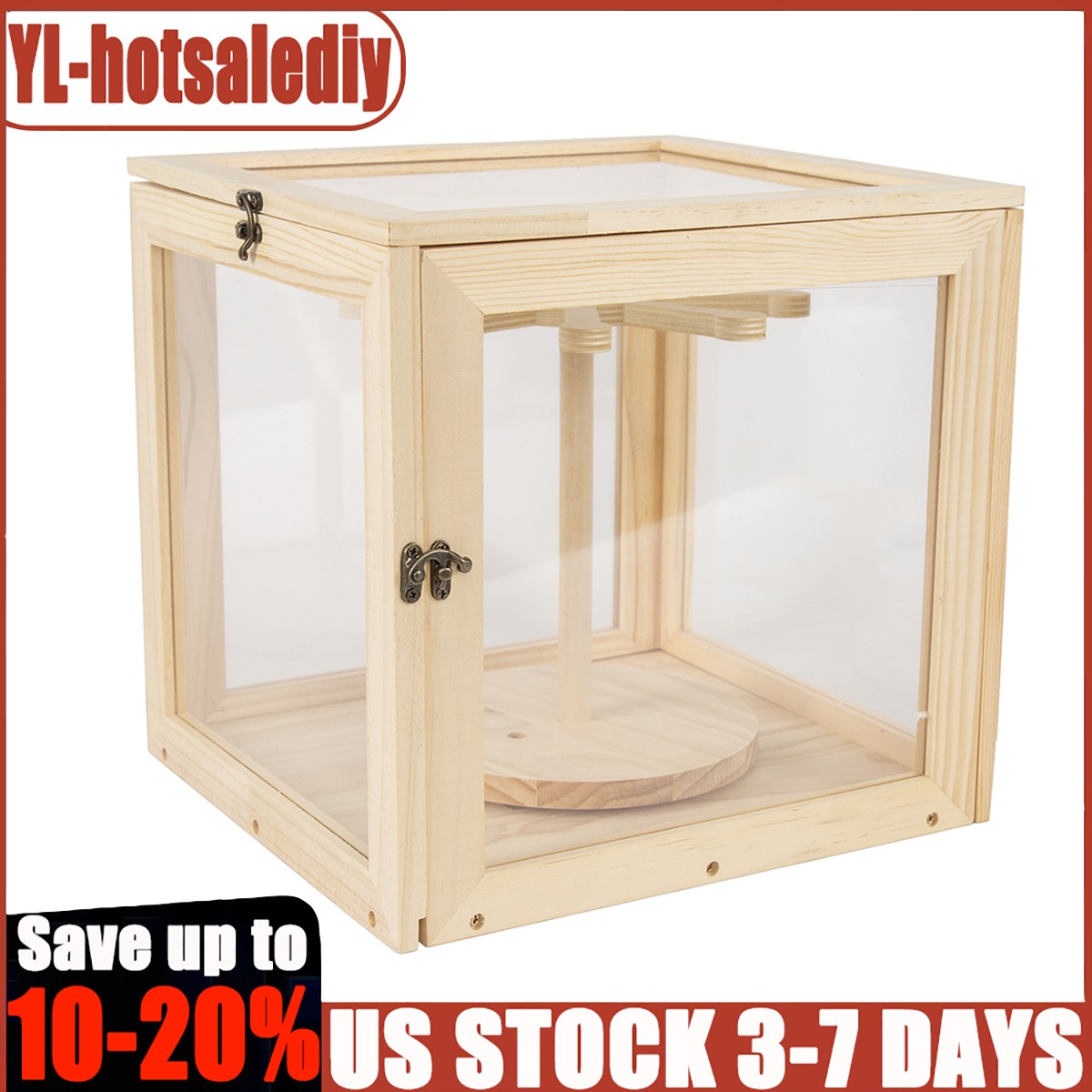 Hanging Doll Toy Rotating Acrylic Transparent Display Case Collection Box US