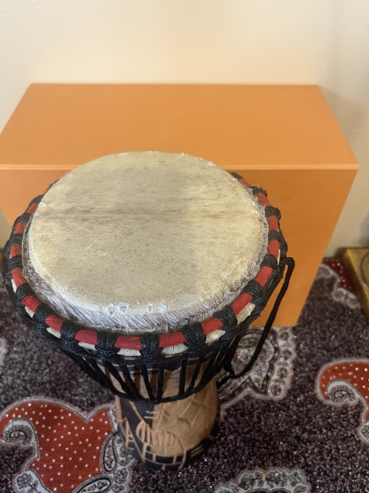 Large African ( Djembe?) Drum Handcrafted