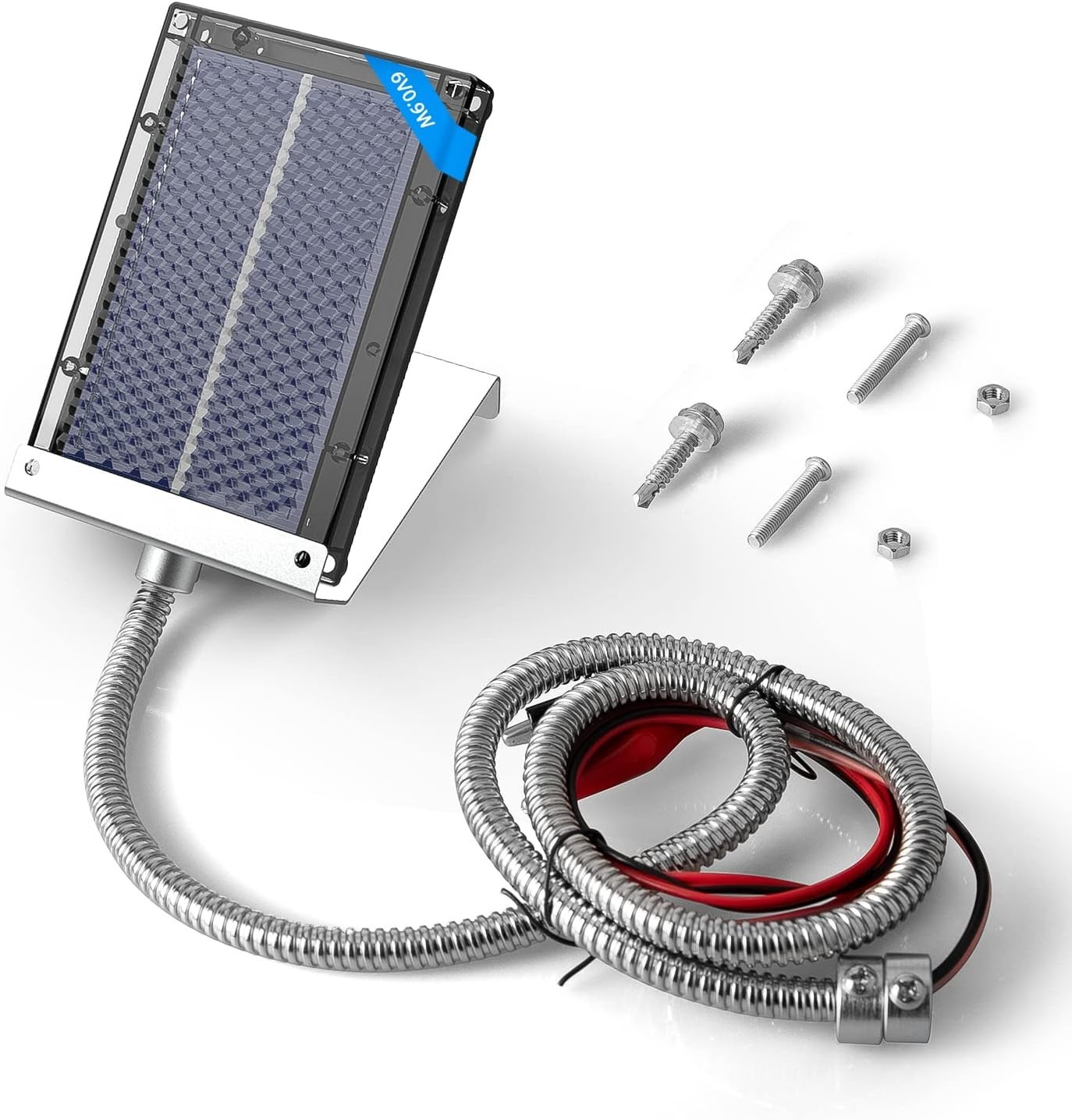 6-Volt Solar Panel for Deer Feeder with an Adjustable Mounting Bracket and Allig