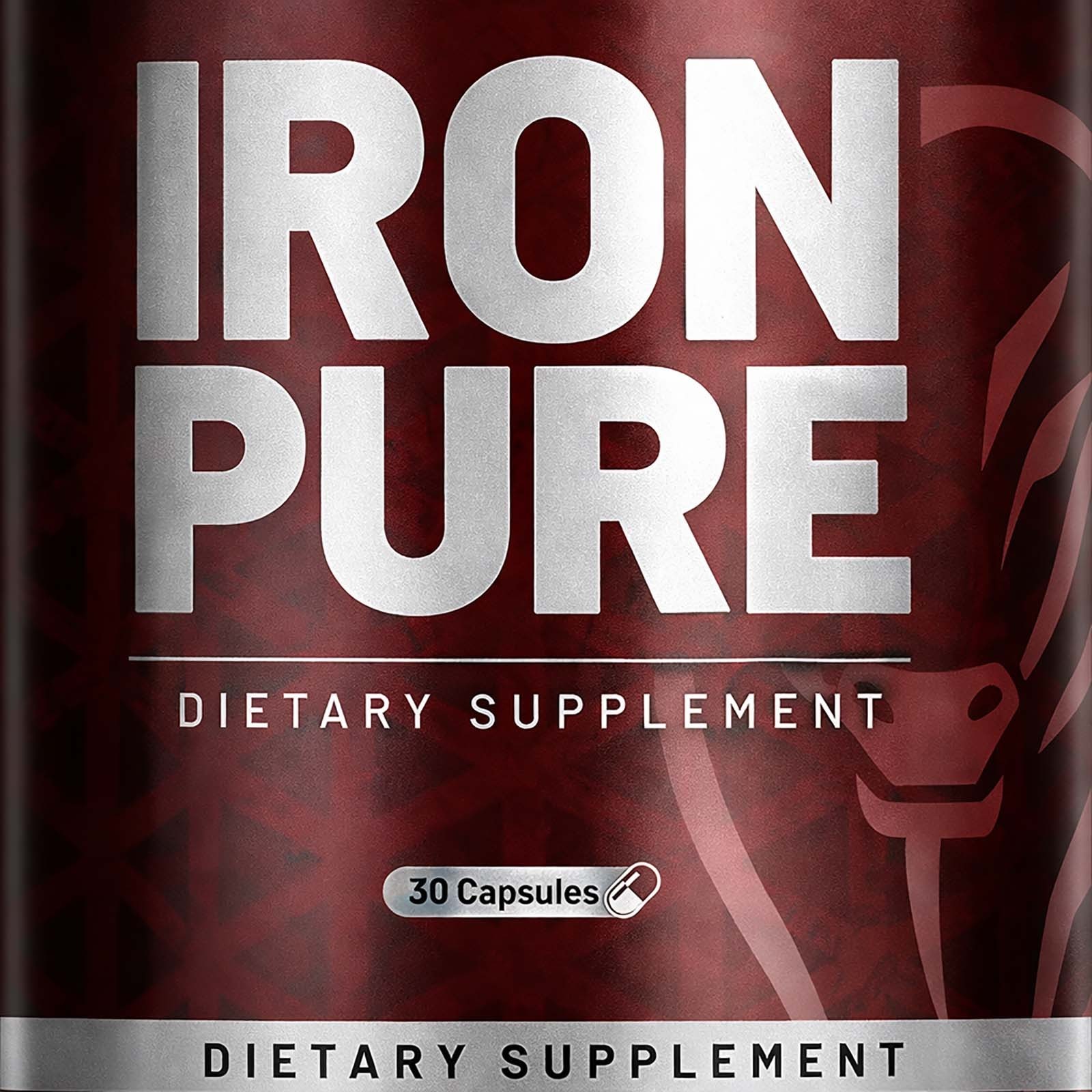 Iron Pure Mens Health Dietary Supplement 30 Capsules IronPure Stamina & Health