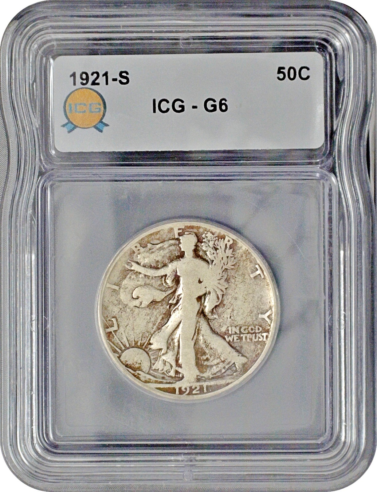 1921 S Walking Liberty Half Dollar 50C ICG G6 Good