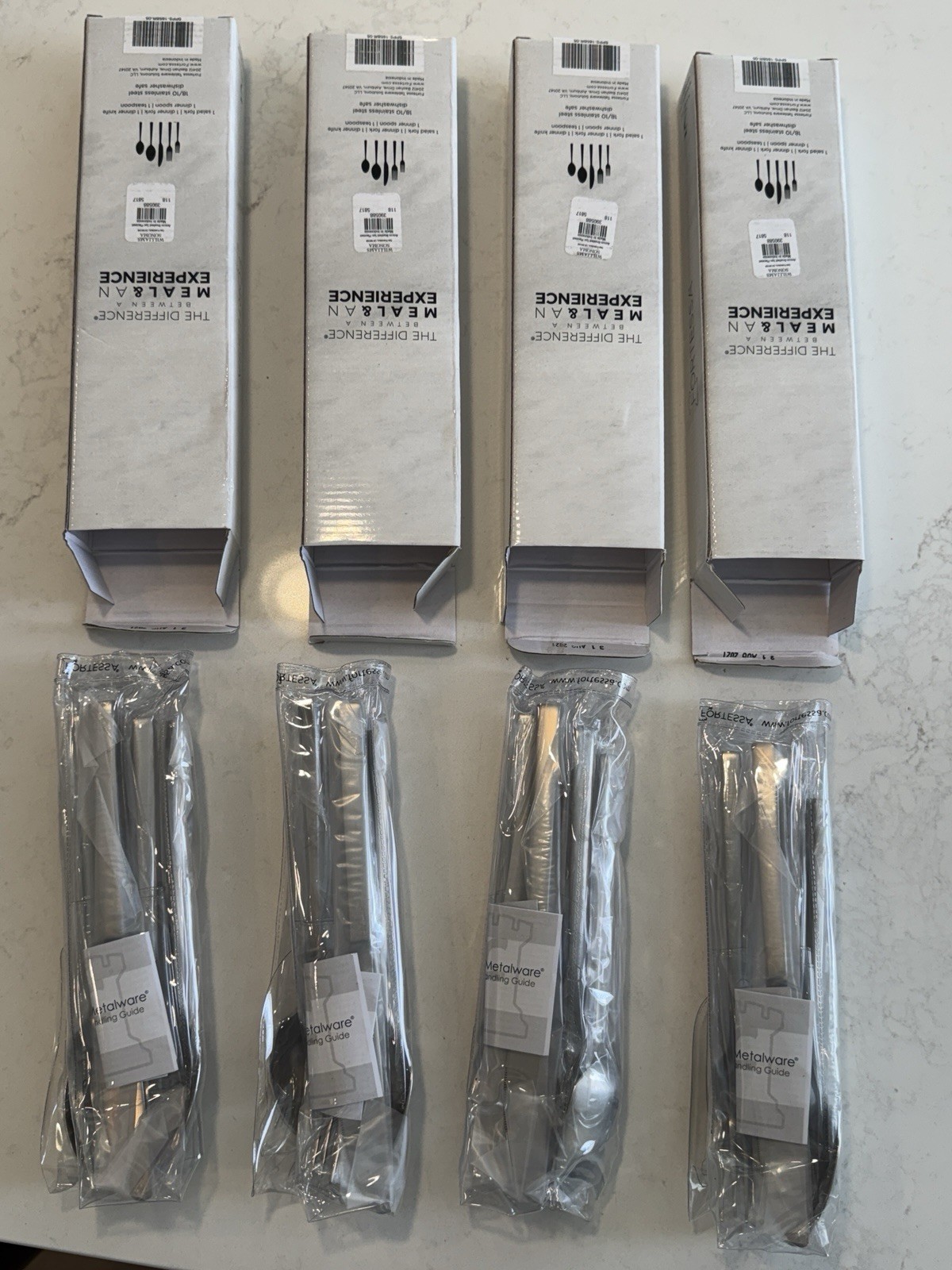 Fortezza SS Arezzo Brushed 5 Piece Places Settings STAMPED- 4 sets of 5 pieces