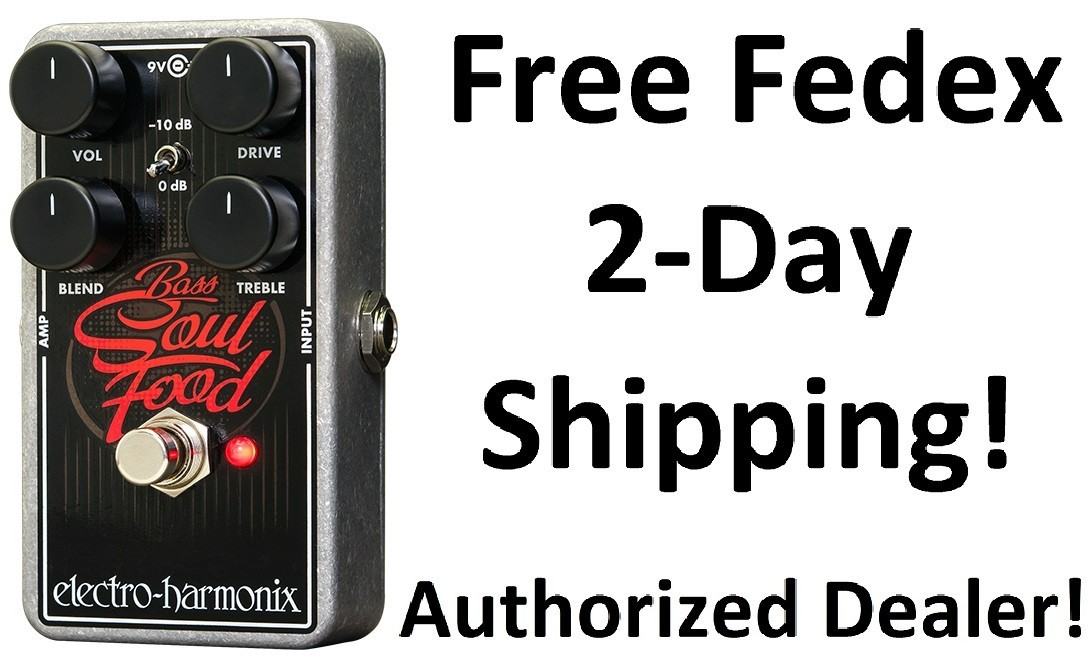 New Electro-Harmonix EHX Bass Soul Food Distortion Fuzz Overdrive Effects Pedal