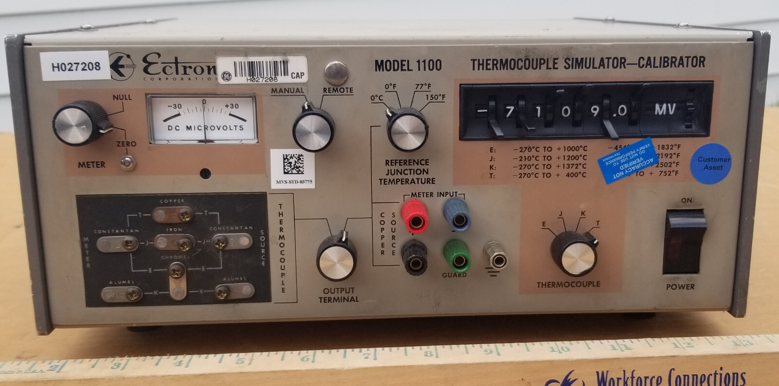 Ectron 1100 Thermocouple Simulator Calibrator w/ 4 TC Types 1100CF