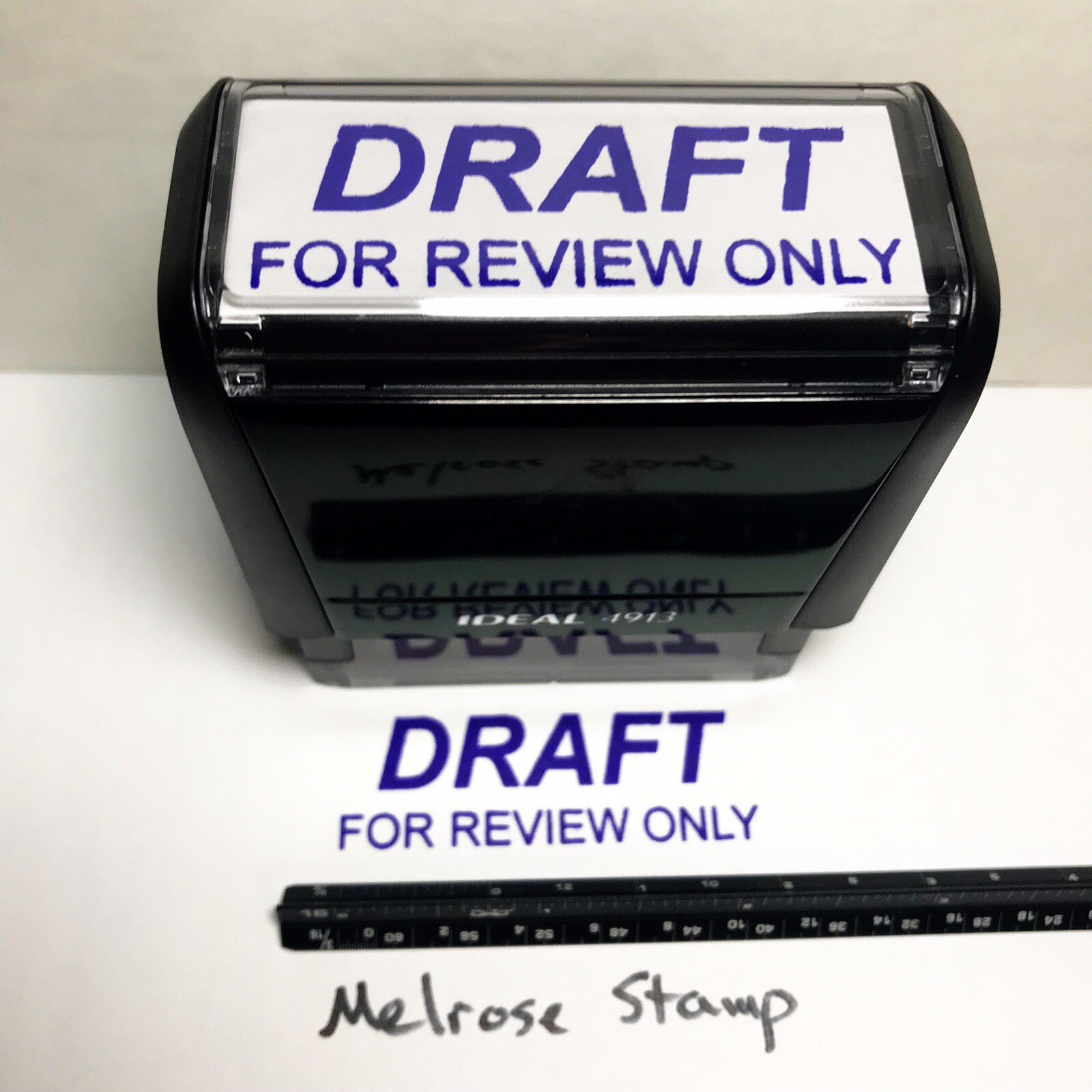 Draft For Review Only Rubber Stamp Purple Ink Self Inking Ideal 4913