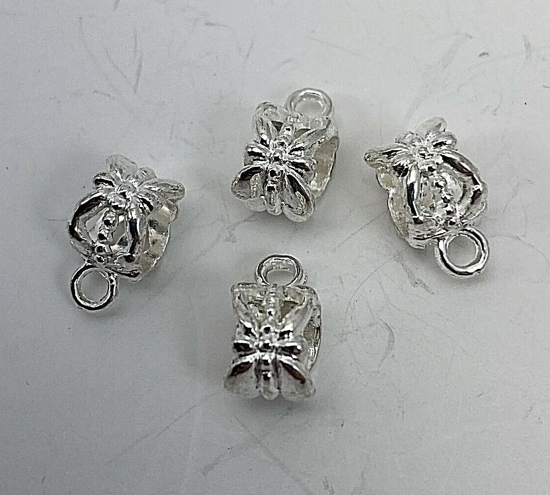 100~ Silver Bails Connectors for Charms/Pendants/Beads #8 Box 101