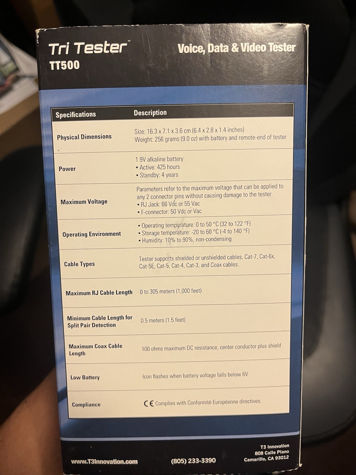 T3 Innovation Tri Tester TT500 Voice, Data, & Video Tester