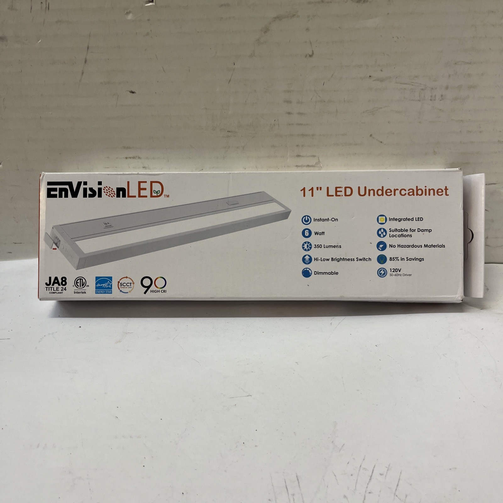 EnVision Lighting 11” LED Under Cabinet Light White Fixture LED-UC-11I-6W-5CCT