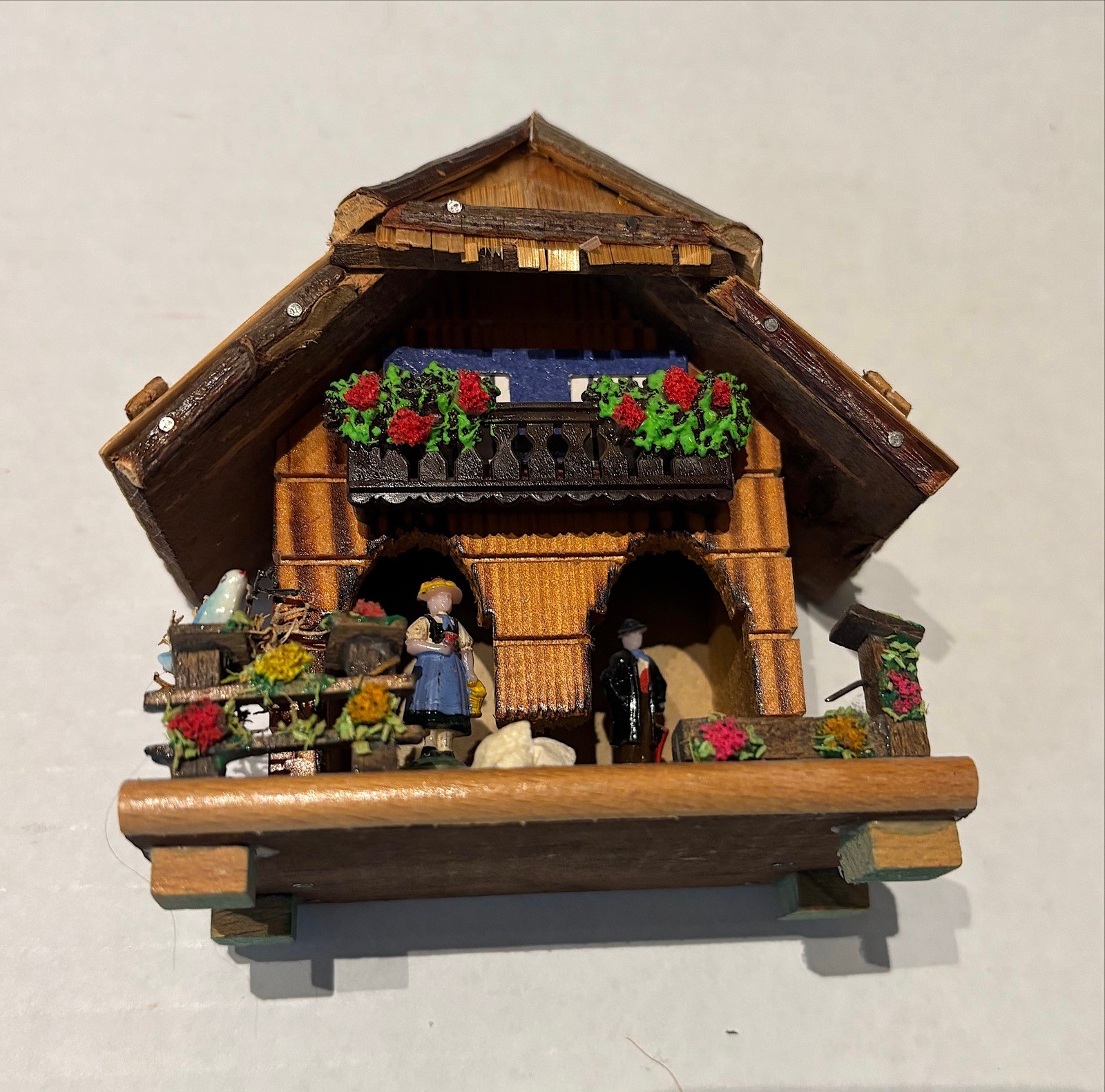Vintage Folk Art Toggili Black Forest West German Weather House Station