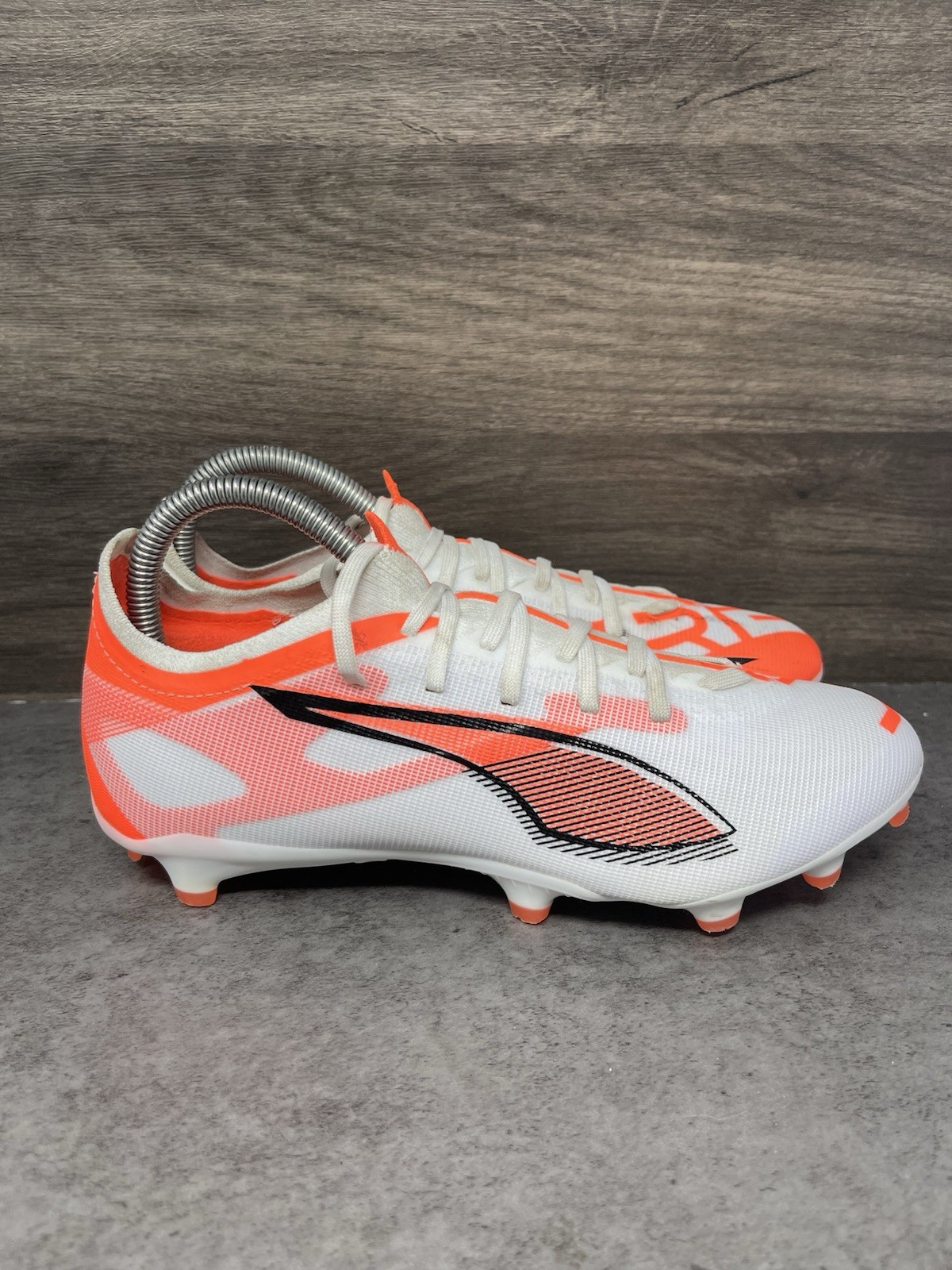 Puma Ultra 5 Match Soccer Cleats Mens Size 7 White Orange FG AG 108166-01