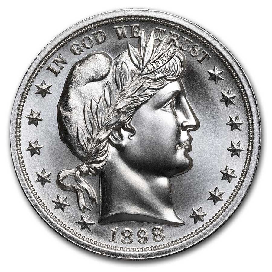 2 oz Silver High Relief Round - Barber Half