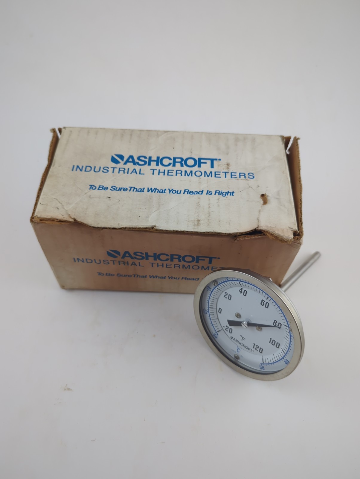 Ashcroft 3" Dial Bi-metal Industrial Thermometer -20-200°F 9169 1/2" NPT Connect