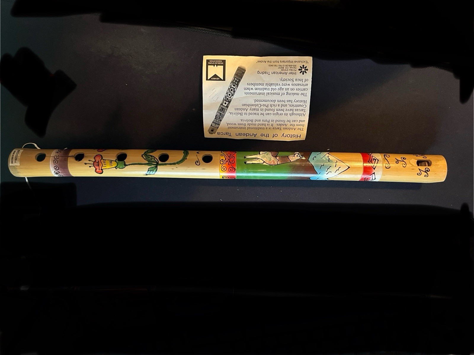 Vintage Hand Carved Andean Tarca Wooden Tribal Flute