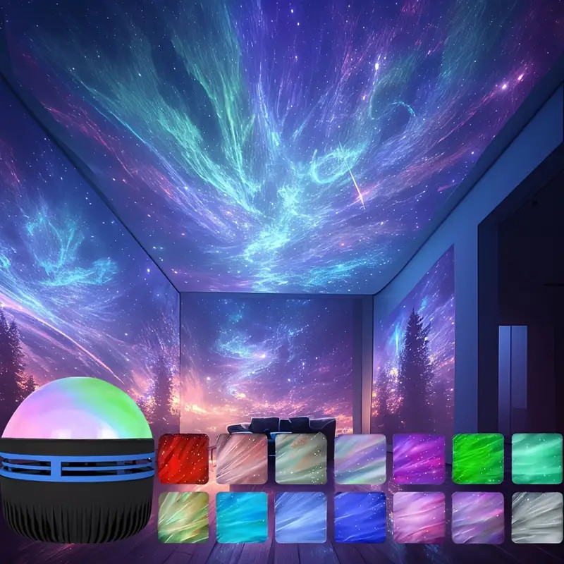Starry Sky Projector Light Galaxy Star LED Night Lamp with Remote USB Ocean Wave