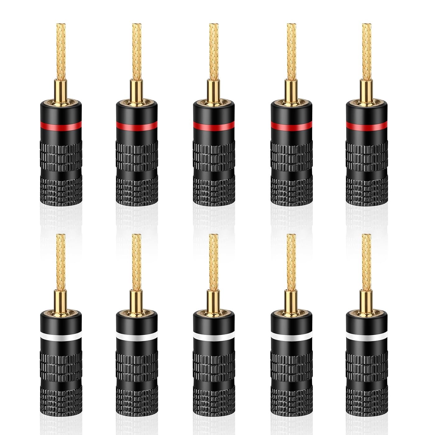KUYIOHIFI HiFi Flex Pin Banana Plugs, 2mm pin 5 Pairs