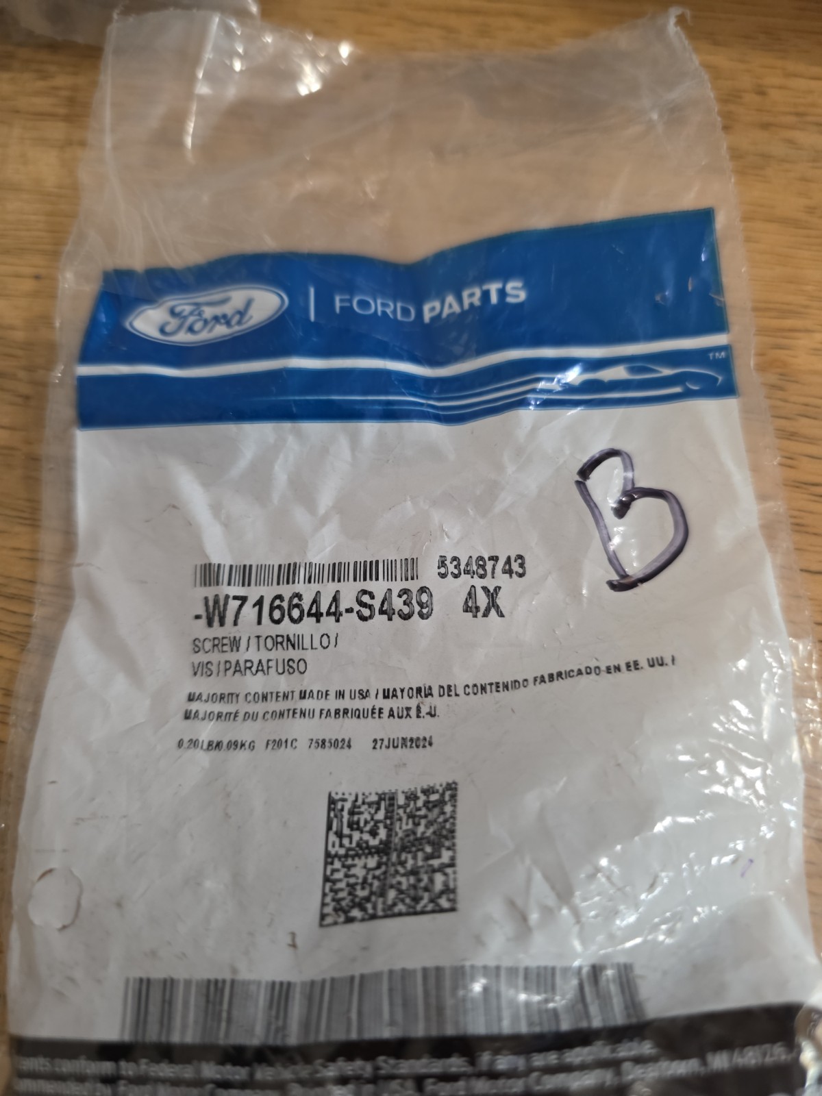 Lot of 4 Genuine Ford Radiator Screws W716644-S439