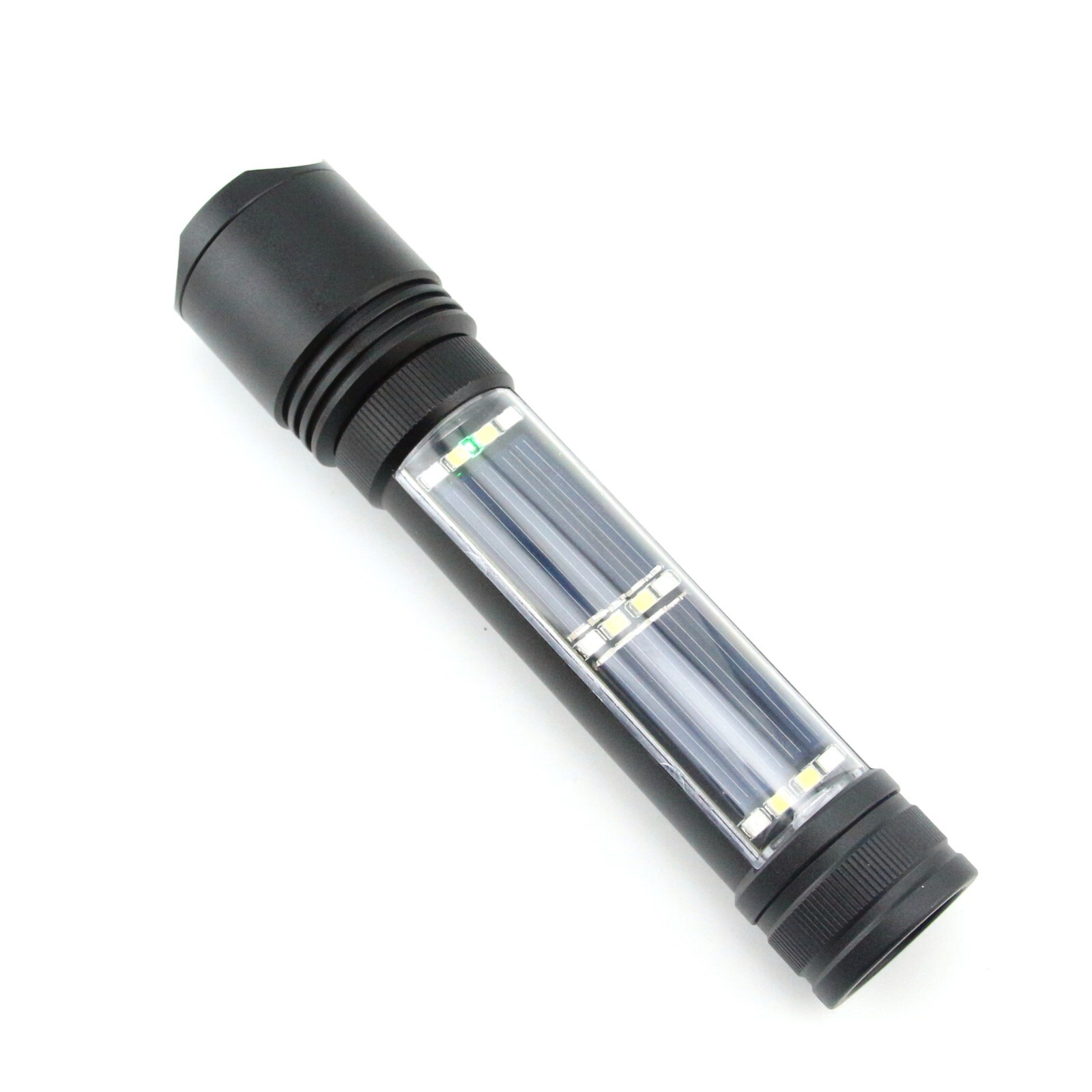 Solar/Rechargeable 600 Lumen LED Flashlight with Adjustable Focus, 2000MaH