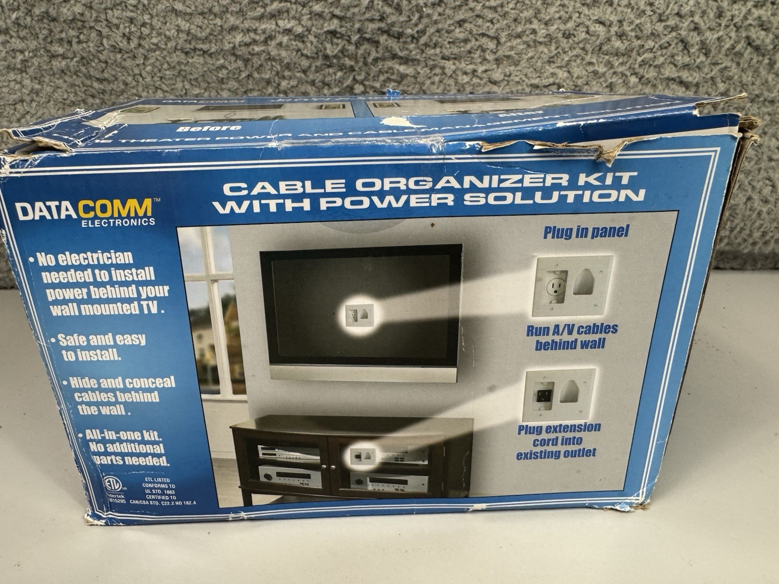 DataComm Cable Organizer Kit With Power Solution  (50-3323-WH-KIT) New