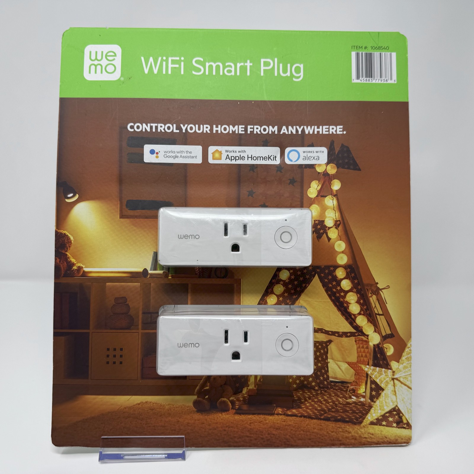 Wemo WiFi Smart Plug 2 Pack White 1068540 Apple HomeKit Alexa Google Assistant