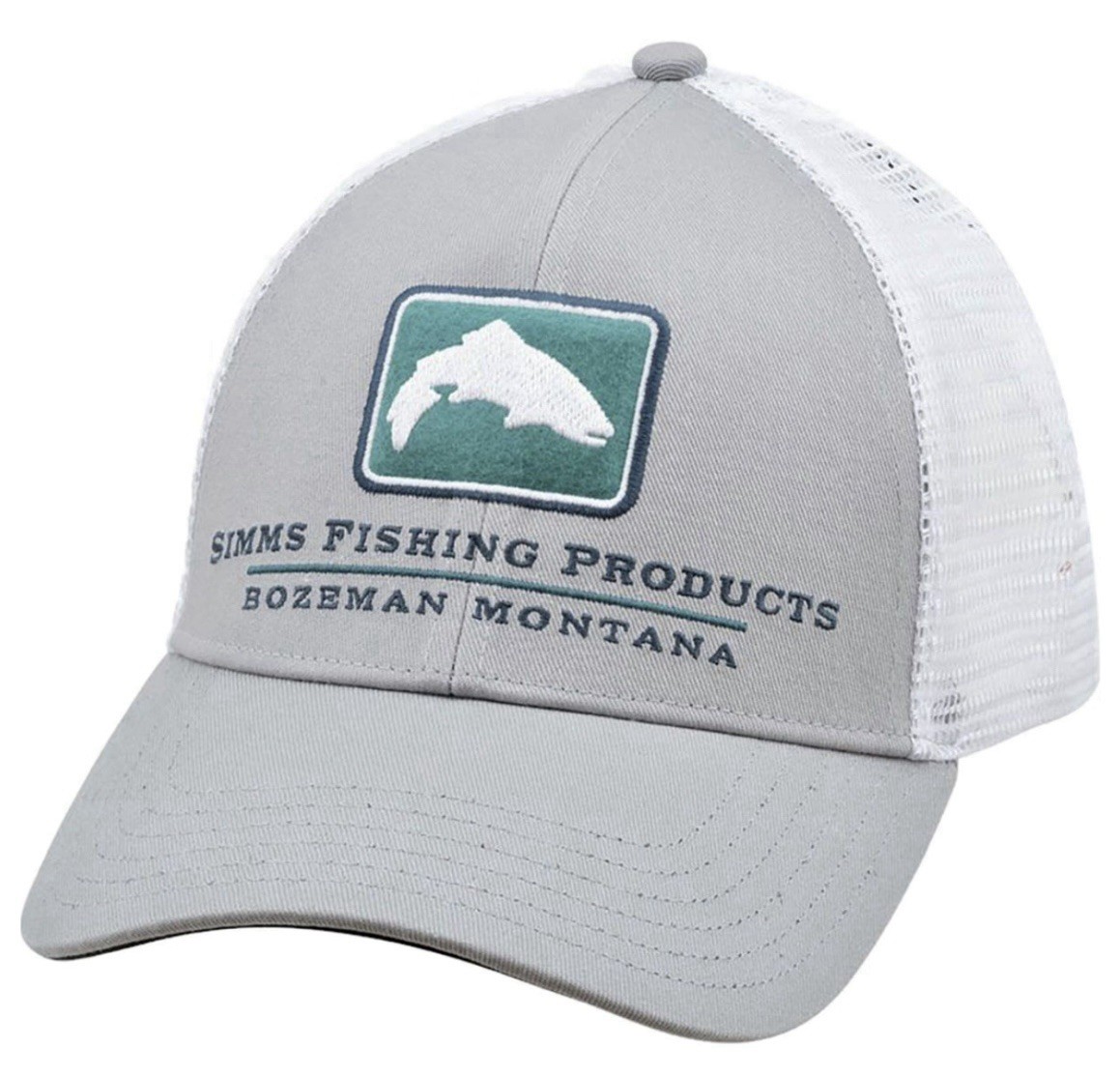 Simms Fishing Trout Icon Trucker Cap Granite NoGlare Black Underbrim NEW & RARE!