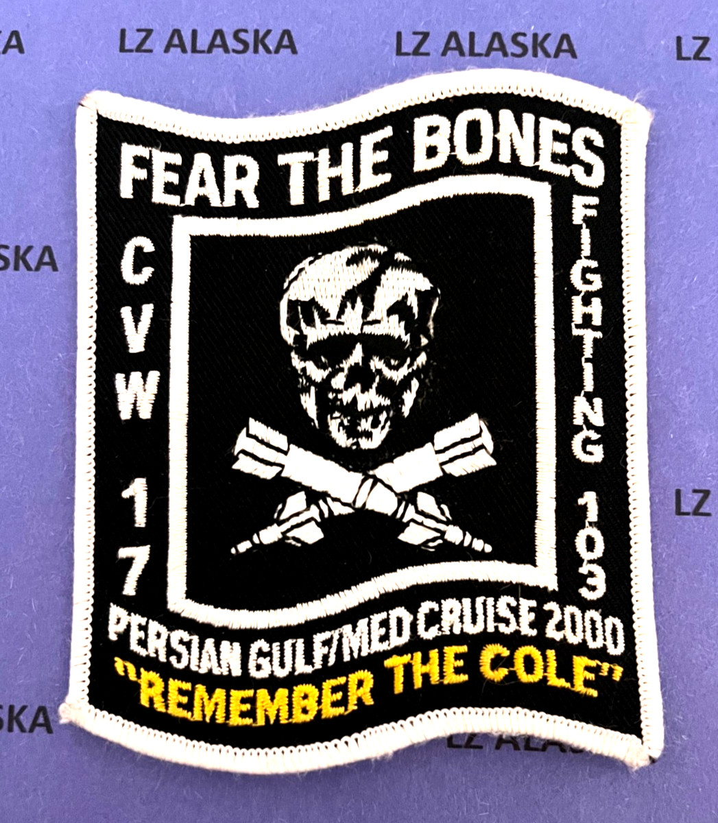 US NAVY VF-103 CVW-17 2000 CRUISE FEAR THE BONES PATCH N1 "REMEMBER THE COLE"