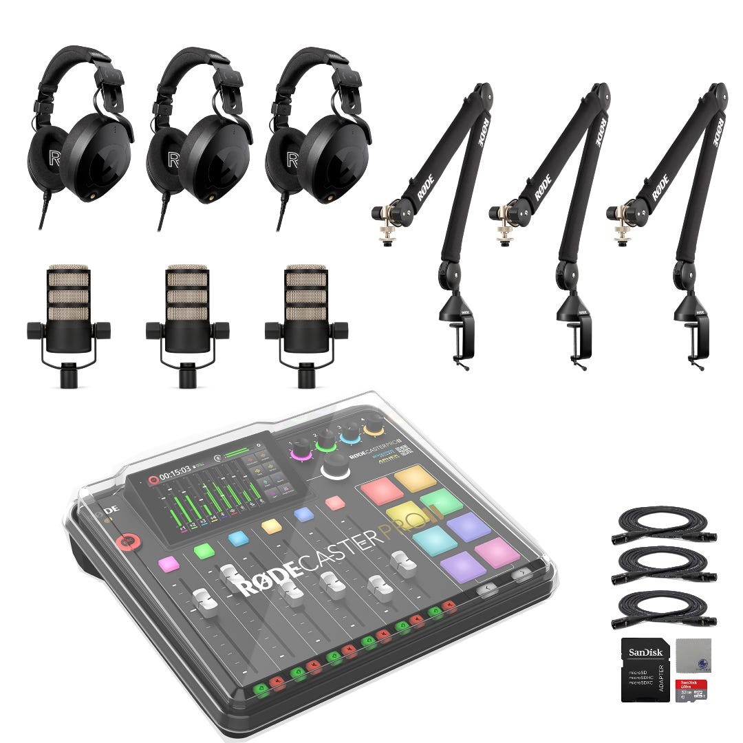 Rode RODECaster Pro II Integrated Audio Production Console with All Accessories