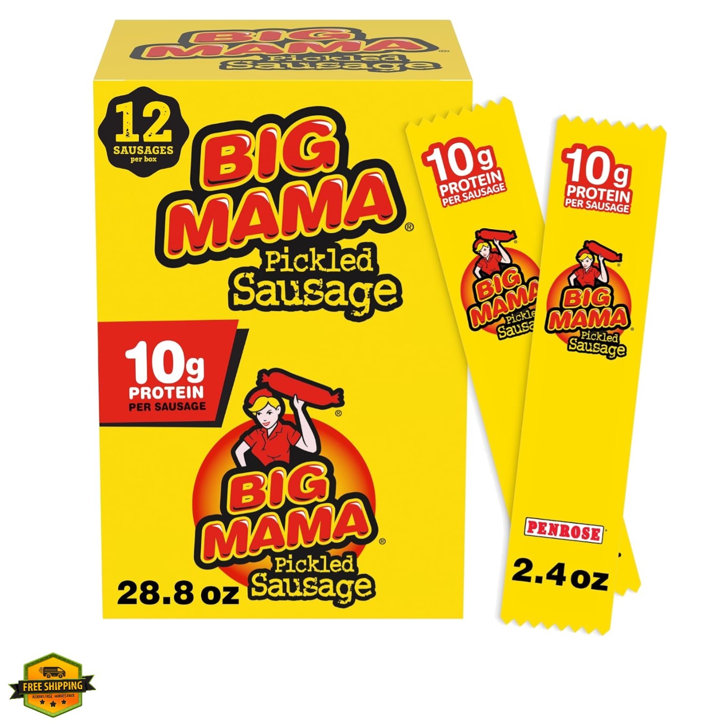 Big Mama Pickled Sausages, 2.4 Ounce, 12 Pack