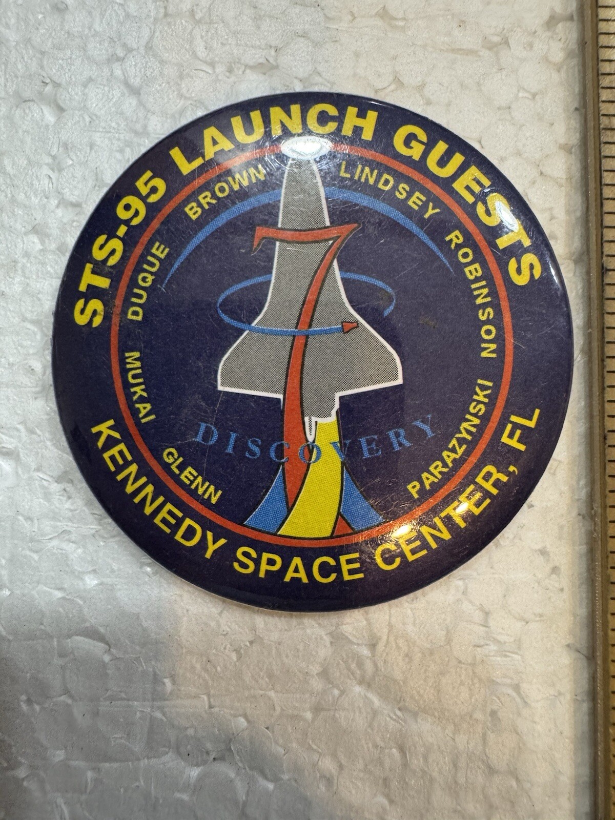 Vintage NASA Space Shuttle Button - STS-95