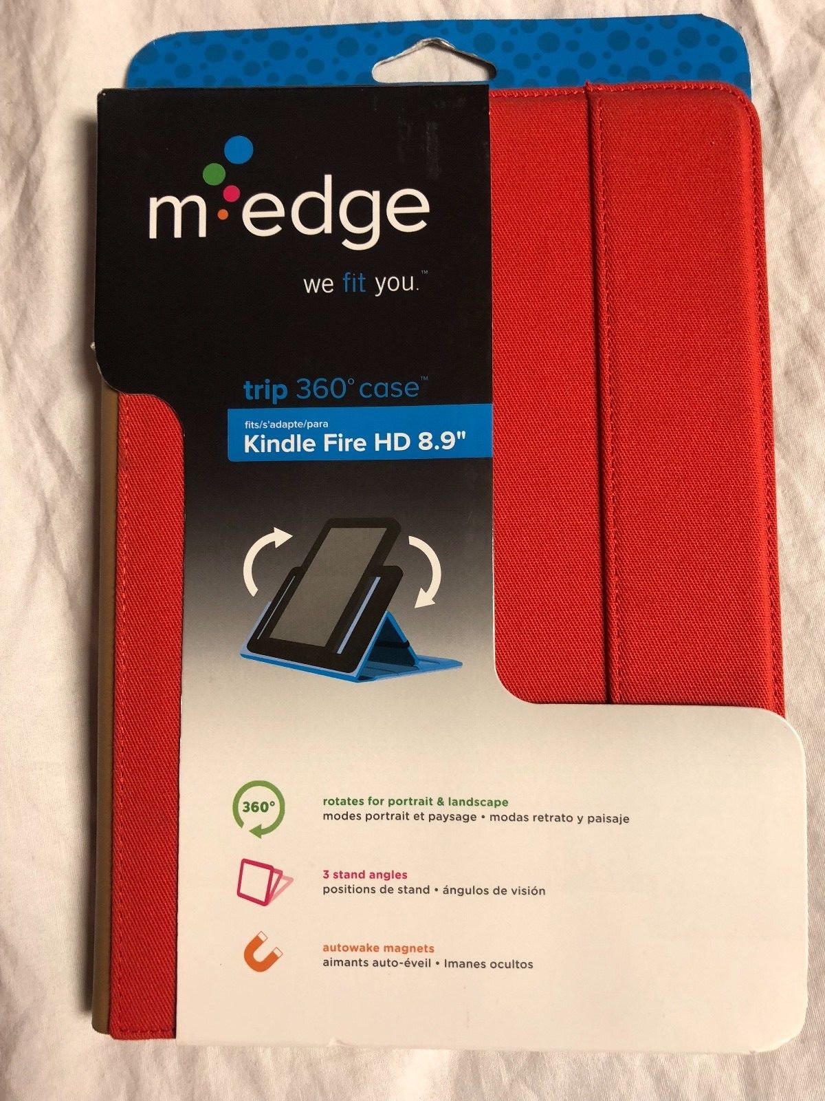 M-Edge Trip 360 Case Kindle Fire HD 8.9" Red / Brown Brand New A91-TR-C-PG