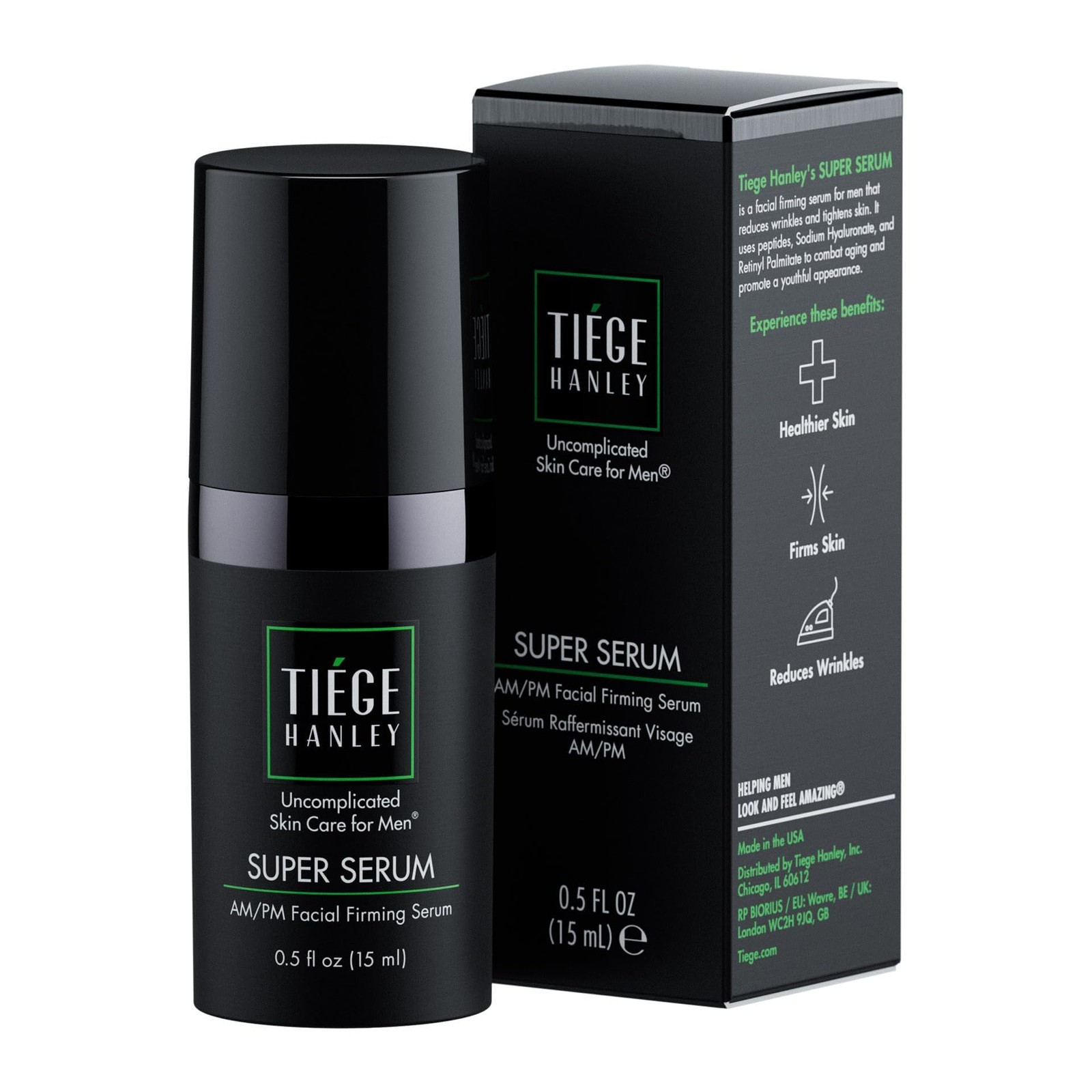 Tiege Hanley Men's Anti-Aging Super Serum w/ Peptides, Retinyl Palmitate - 0.5oz