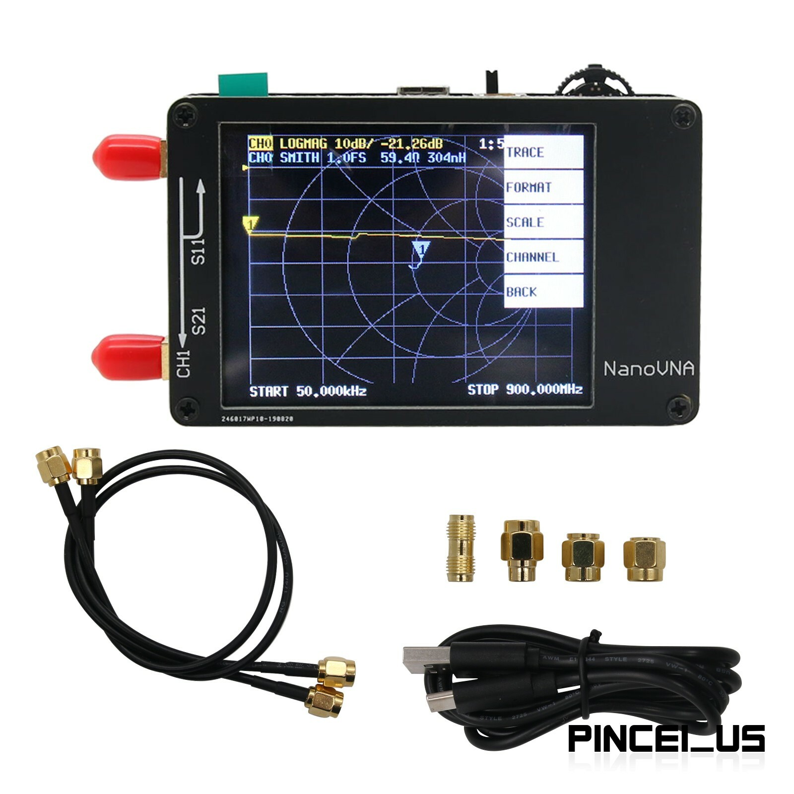 NanoVNA 50KHz-2GHz Vector Network Analyzer for MF HF VHF UHF Antenna 2.8"