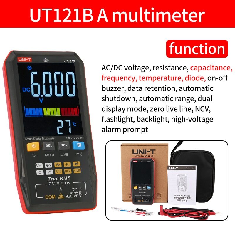 UNI-T Smart True RMS Multimeter Digital Volt meter Cap NCV Live Wire Temp Tester
